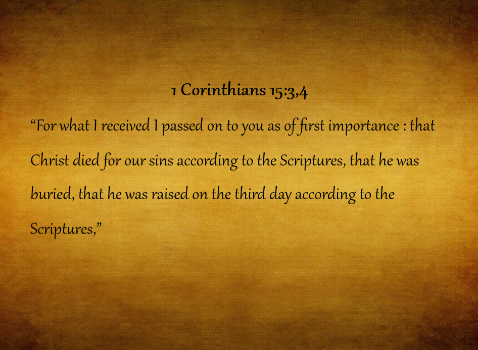1 Corinthians 15:3,4 — First Congregational Church of Marshfield